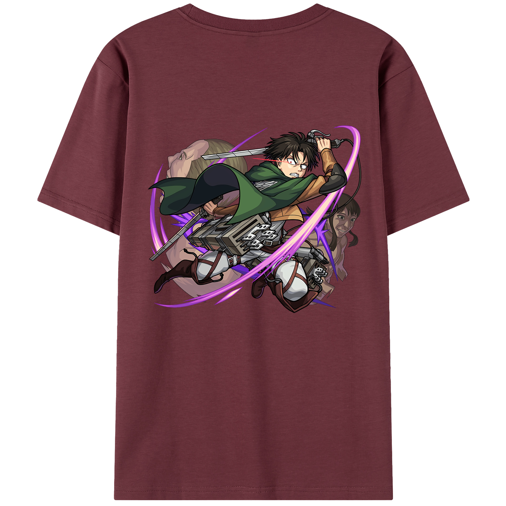 （画像用） 進撃の巨人 リヴァイ·アッカーマン Attack on Titan Levi Ackerman 綿100％半袖Tシャツ（背面プリント）